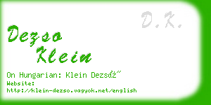 dezso klein business card